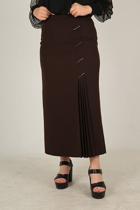 دامن حجاب قهوه ای زنانه بافتنی Butik - کد 447685535