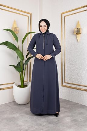 کلاه و ابایا طوسی زنانه پنبه ای Butik - کد 930660019