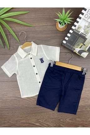 ست بالاتنه و پائین تنه سفید بچه گانه بافتنی seanto - کد 930841251