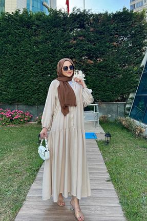 لباس حجاب بژ زنانه رگولار Byedauzunlar - کد 930704156