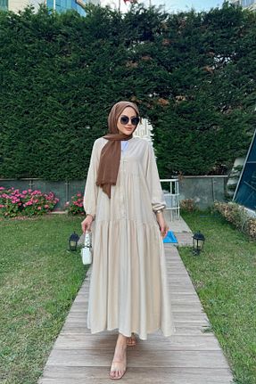 لباس حجاب بژ زنانه رگولار Byedauzunlar - کد 930704156