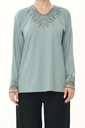 بلوز سبز زنانه ساده BURSPA - کد 312448093