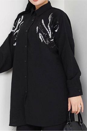 تونیک حجاب مشکی زنانه %100 پنبه TRENDTESETTÜR - کد 930715628