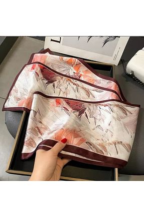 دستمال گردن زرشکی زنانه پلی استر ElevaGlam - کد 930722005