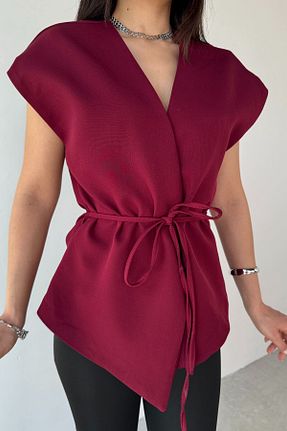 جلیقه زرشکی زنانه Gizli Cappmoda - کد 930734413