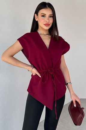 جلیقه زرشکی زنانه آستر دار Cappmoda - کد 930734413