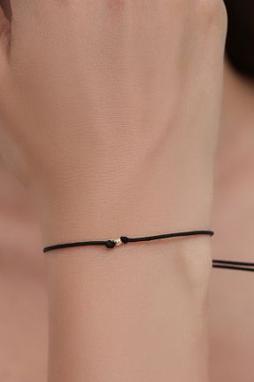 دستبند طلا مشکی زنانه 8 عیار Altınkesesi - کد 929261039