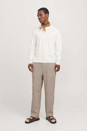 شلوار طوسی مردانه مخلوط کتان Jack & Jones - کد 920155965