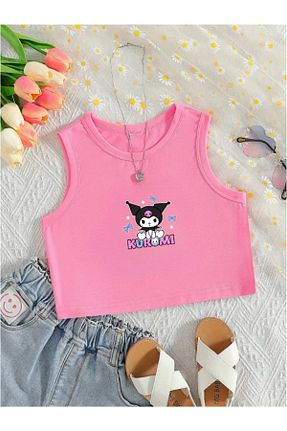 تیشرت صورتی بچه گانه کراپ MELADYAN - کد 930921739