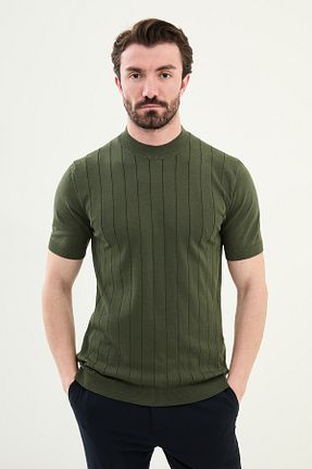پلیور خاکی مردانه اسلیم فیت Mcr - کد 930816179