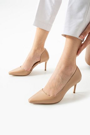 کفش استایلیتو بژ پاشنه نازک Güllü Shoes - کد 930809395