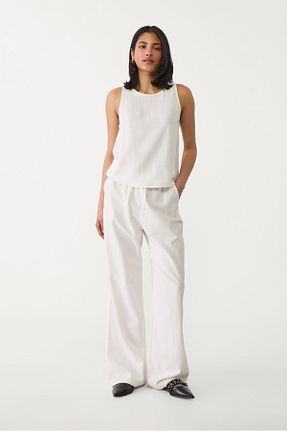 بلوز سفید زنانه ساده Stradivarius - کد 818182047