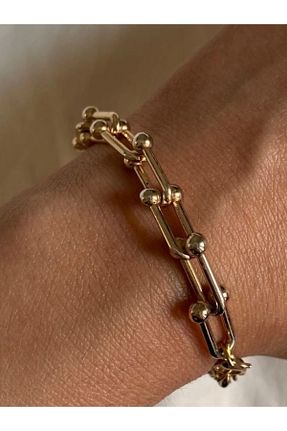 دستبند استیل (فولاد) زرد زنانه روکش طلا Noira Jewellery - کد 930827275