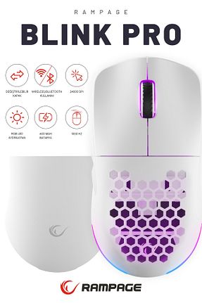 ماوس گیمر سفید 15000 Dpi ve üstü Rampage - کد 929273441