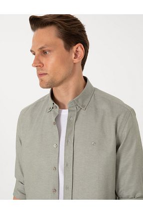 پیراهن خاکی مردانه اسلیم فیت Pierre Cardin - کد 930888848