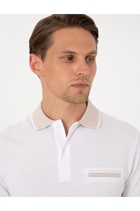 پولوشرت سفید مردانه %100 پنبه Pierre Cardin - کد 930888645
