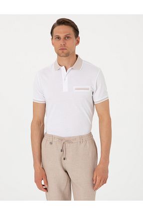 پولوشرت سفید مردانه %100 پنبه Pierre Cardin - کد 930888645