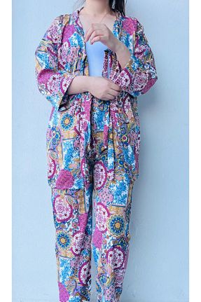 کیمونو و کافتان رنگی زنانه ویسکون LAVİN GİYİM - کد 930939561