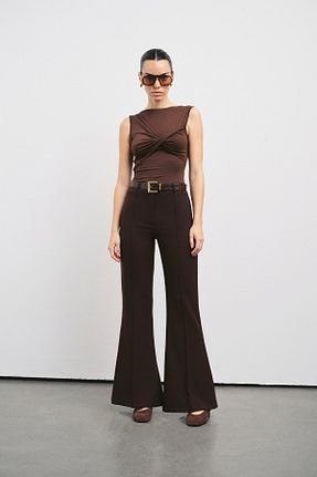 شلوار قهوه ای زنانه بافتنی VATKALI - کد 922022763