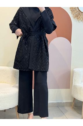 ست بالاتنه و پائین تنه حجاب مشکی بافتنی ZemButiik - کد 930926973