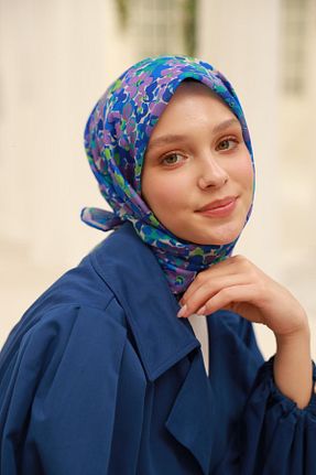روسری آبی پنبه ای Silk Home - کد 930473014