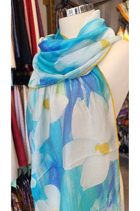 شال فیروزه ای زنانه پنبه ای La Boutique Eşarp - کد 930965892