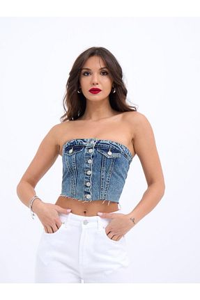 بلوز آبی زنانه ساده modaserdem - کد 930573289