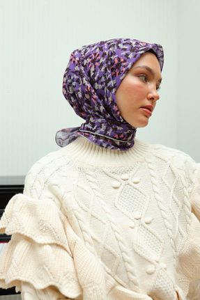 روسری بنفش پنبه ای Silk Home - کد 891759058
