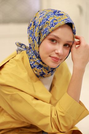 روسری سرمه ای پنبه ای Silk Home - کد 930472857