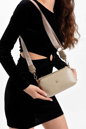 کیف پستچی بژ زنانه چرم مصنوعی Getcho - کد 930946654