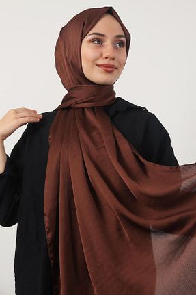 شال قهوه ای زنانه پلی استر GİYZAMİLA - کد 930956302
