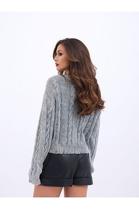 پلیور طوسی زنانه Saç Örgü modaserdem - کد 930600647
