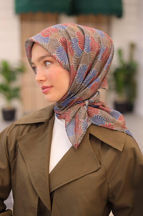 روسری قهوه ای پنبه ای Silk Home - کد 900341095