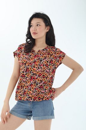 بلوز رنگی زنانه گلدار Tasarım - کد 930954975
