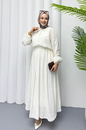ست بالاتنه و پائین تنه سفید زنانه بافتنی Modaensarbutik - کد 931021253
