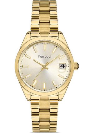 ساعت مچی طلائی زنانه 36-40 میلی متر Ferrucci - کد 666157911