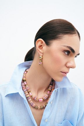 گوشواره جواهر طلائی سنگ طبیعی Mon Reve - کد 930983620