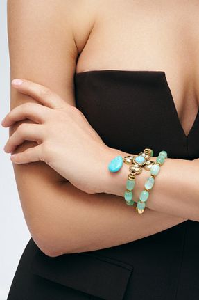 دستبند جواهر طلائی زنانه سنگ طبیعی Mon Reve - کد 930981625