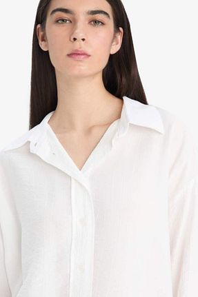 پیراهن سفید زنانه اورسایز Defacto - کد 930993902
