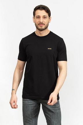 تیشرت مشکی مردانه یقه دوچرخه BOSS - کد 814904622