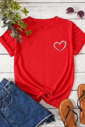 تیشرت قرمز زنانه رگولار Trend Sizde - کد 673684093