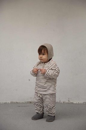 ست بالاتنه و پائین تنه قهوه ای بچه گانه بافت OhlalaKoala - کد 890640330