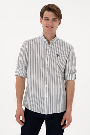 پیراهن سفید مردانه یقه ایستاده U.S. Polo Assn. - کد 931011773