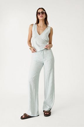 شلوار آبی زنانه ویسکون Stradivarius - کد 900847241