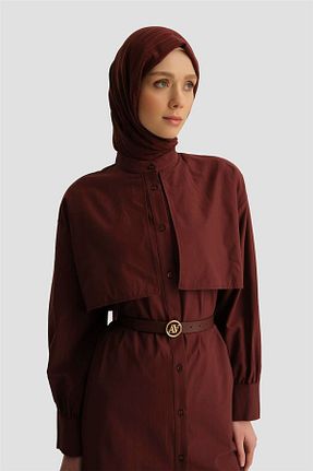 پیراهن حجاب زرشکی زنانه رگولار Armine - کد 931017489