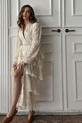 لباس بژ زنانه بافتنی Elbee Fashion Woman - کد 816747712