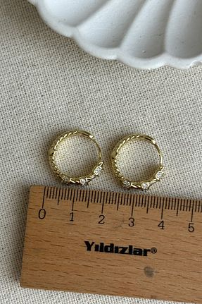 گوشواره استیل (فولاد) طلائی زنانه استیل (فولاد) Modacaprea - کد 931052966