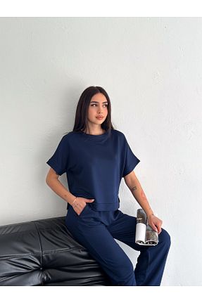 ست گرمکن سرمه ای زنانه پنبه - پلی استر - الاستین Lady Doll - کد 931026990