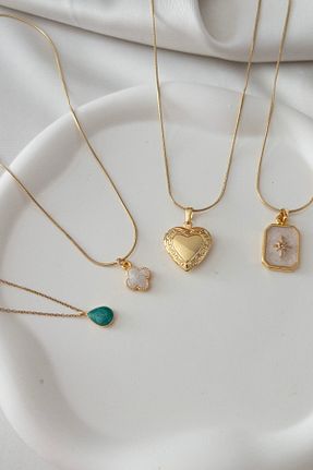 گردنبند استیل ( فولاد ) طلائی زنانه روکش طلا Karflake - کد 931023170