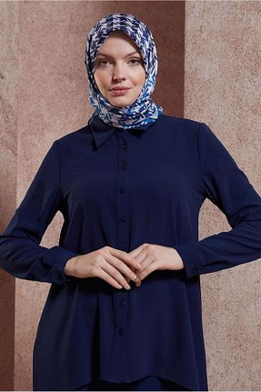 روسری سرمه ای پلی استر Alvina - کد 828303634